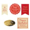 HAPPY BIRTHDAY Gift Stickers, Ribbon Shape, Red, (60 Pieces) MSY-2S