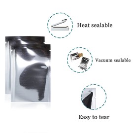 PABCK 500 Pack 2.75x3.9 inch (Inside Size 2.3x3.5 inch) Silver Foil Pouch Heat Seal Bulk Food Storage Bags Vacuum Sealer Wrapping