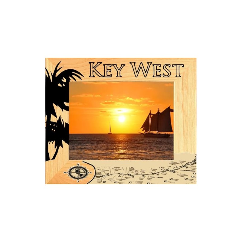 Saddle Mountain Souvenir Key West Florida with Map Laser Engraved