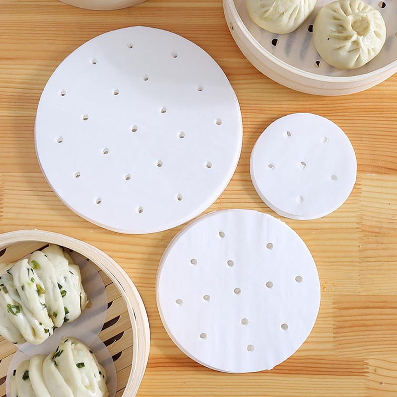 Steamer Paper, 200 Sheets Diameter of 12.6 Inch White Food
