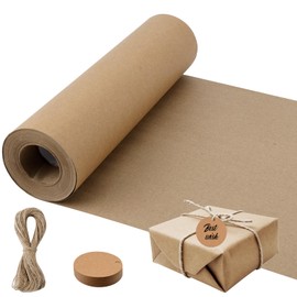 ELICNA Brown Kraft Paper Wrapping Paper Roll Natural Recycled Paper Kraft Paper Roll Wrapping Paper Ideal for Crafts Small Gift Wrapping Post Shipping and Parcels (30 cm x 30 m)