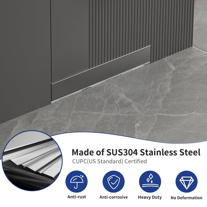 Bernkot Linear Wall Drain 12’’, 304 Stainless Steel Side Drain