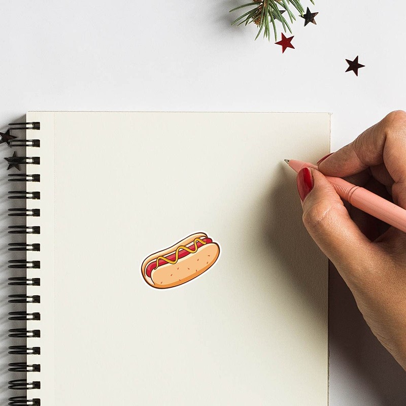 Hot Dog Stickers 1in for Scrapbooking, Arts, Craft, Kids DIY,