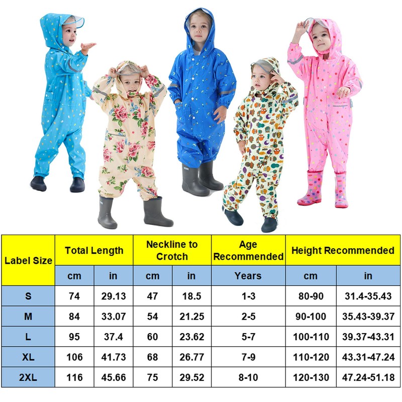 Traje de lluvia para niños y niñas, de una pieza