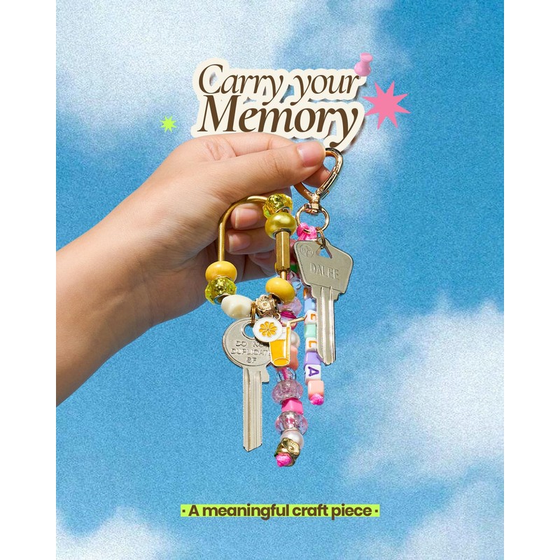 Keychain Making Kit, Bag Charm Kit, Large Hole Beads and