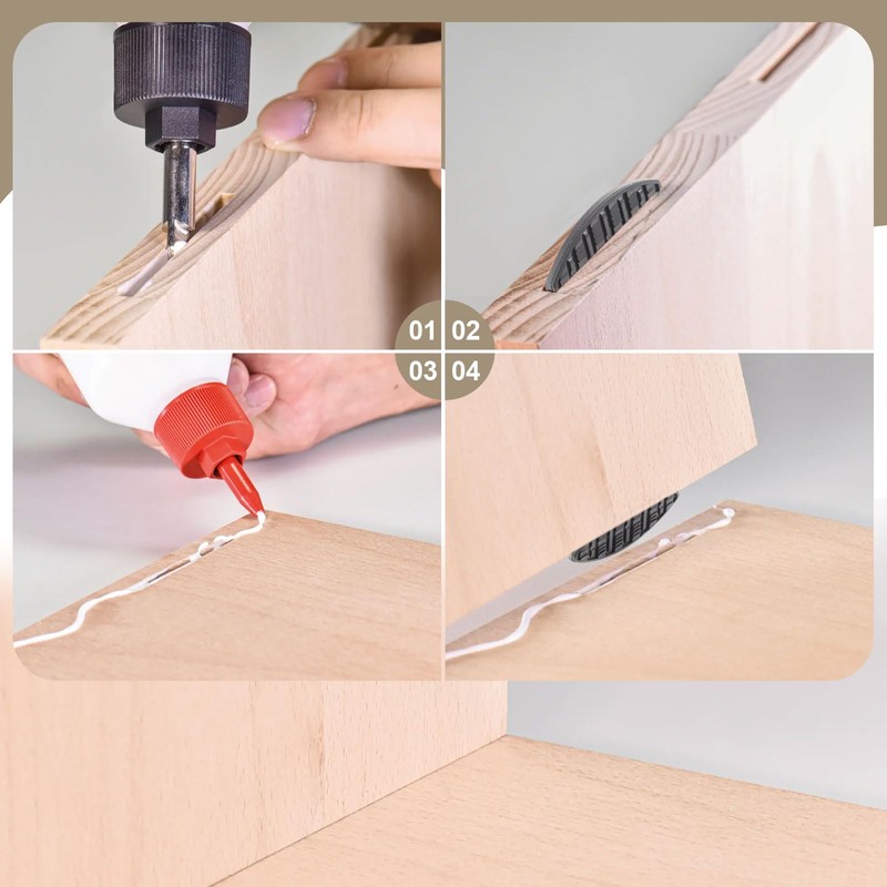 Teenyyou 160 Pcs Biscuit Joiners Plastic Self-Clamping and Gripping Plates