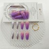 Short Press On Coffin False Nails with Glitter Sequins Designs