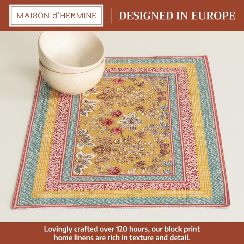 Maison d' Hermine Placemats Set of 4 Reusable 100% Cotton