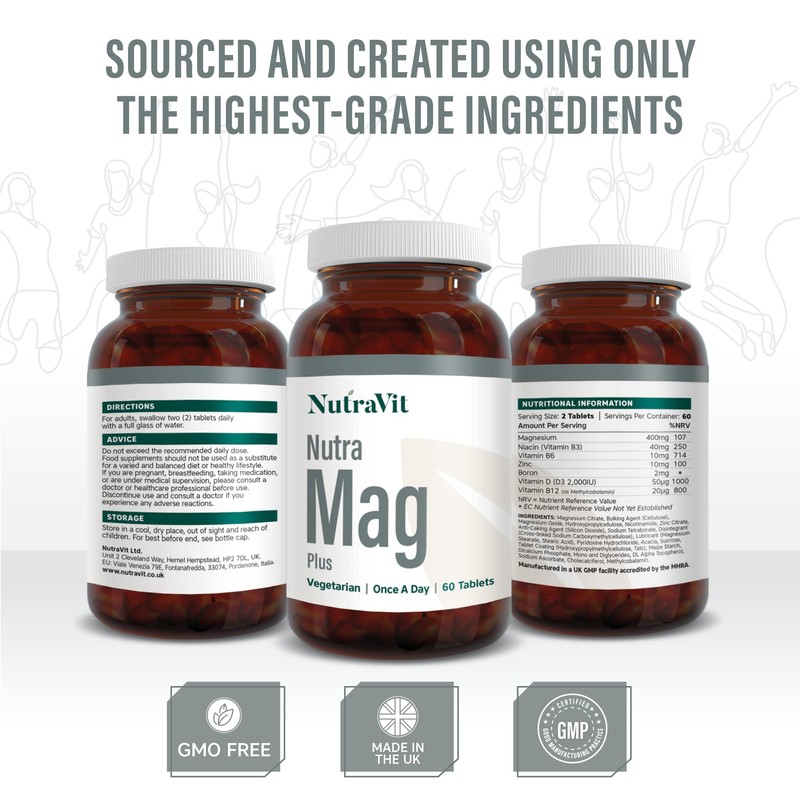 NUTRAMAG Plus - 2400mg Magnesium Citrate Tablets | Magnesium Tablets