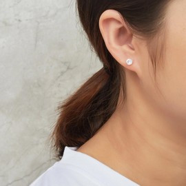 Philip Jones Sterling Silver White Opal Earrings Created with Zircondia® Crystals