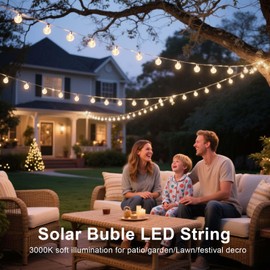 AVAMERY Solar String Lights Outdoor Waterproof, 100LED Crystal Ball Fairy Lights for Garden, Patio, Camping Decor - Solar Powered LED Globe Lights with Auto On/Off (Warm White)