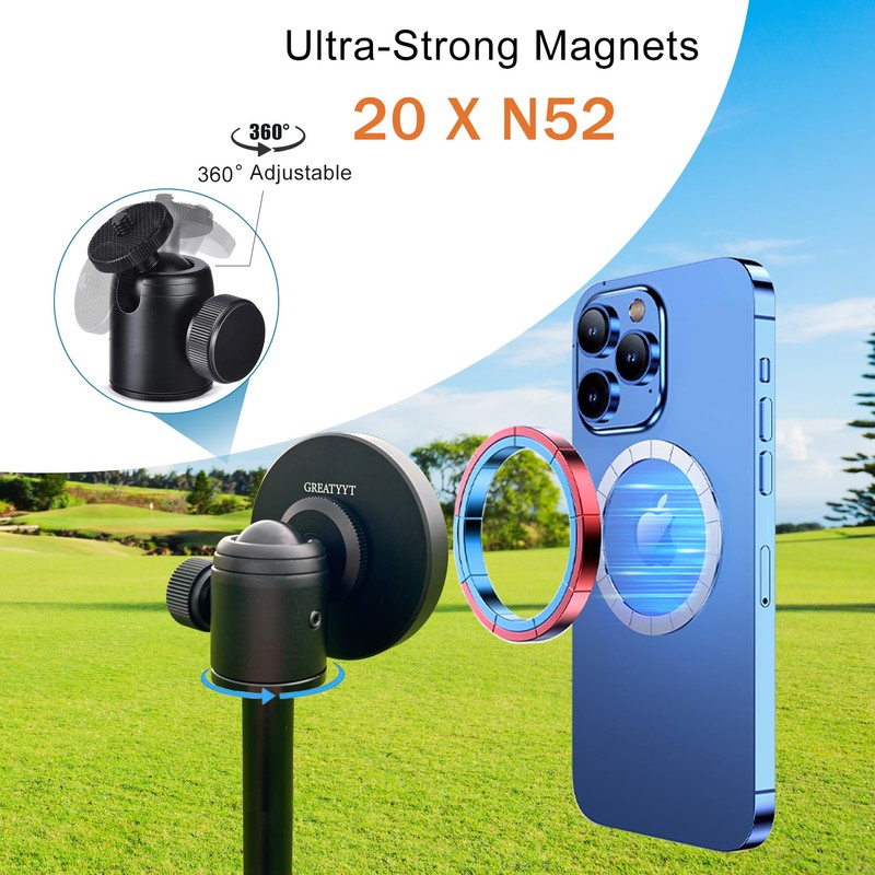 GreatYYT Monopod Selfie Stick to Record Golf Swing, Magnetic and