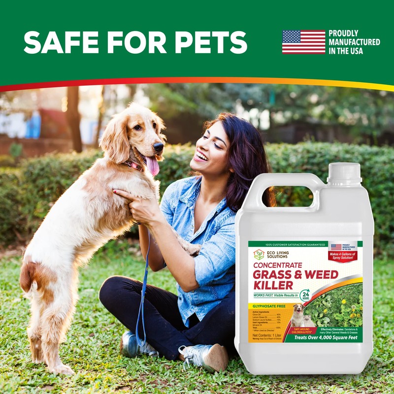 Eco Living Solutions Weed Killer Concentrate - Pet Safe, Organic