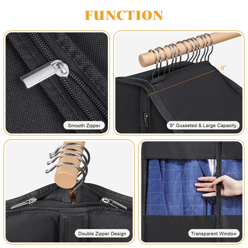Syeeiex 54'' Space Saving Hanging Garment Bag with Self Compression