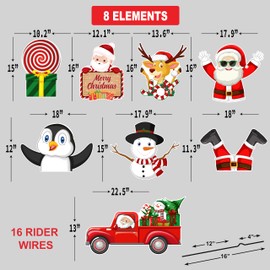 Christmas Decorations Outdoor Yard Sign Stakes, Christmas Truck Santa Joy Reindeer Xmas Walkway Props, Yard Garden Lawn Holiday Party Decor, VP3875