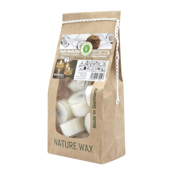 luterna Scented Tea Lights, Coconut Cream, 100% Natural Wax, Wenzel,