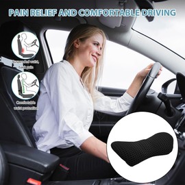 Lumbar Cushion Back Cushion, Memory Foam Back Support Cushion, Non-Slip Lumbar Support, Lumbar Support Cushion for Office Chair and Car Seat for Bed, Sofa, Chair, Car and Office Chair (Black)