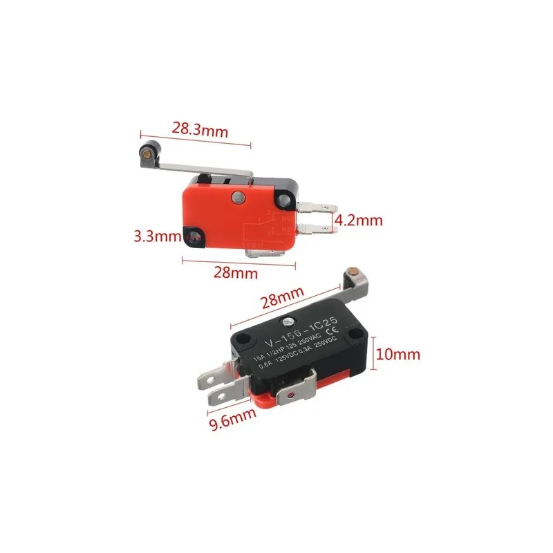 Micro Limit Switch Final Carrera Interruptor Palanca Rodaja V-156-1c25