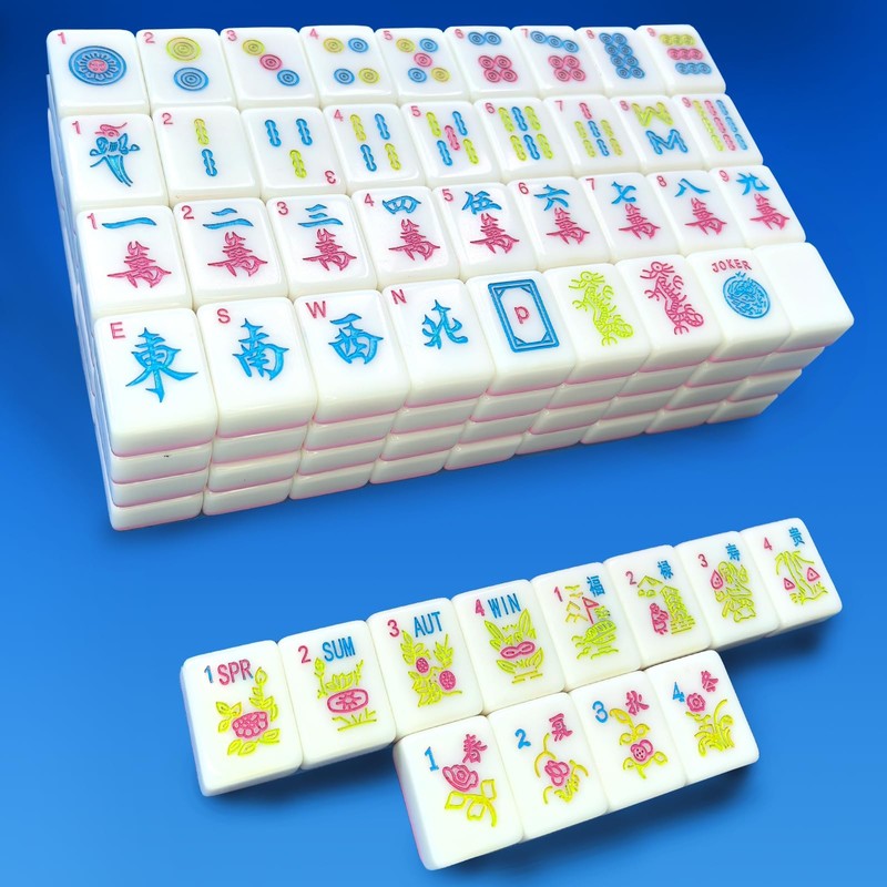 XuMoZC American Mini Mahjong Set 166 Mahjong Tiles 0.9-inch American