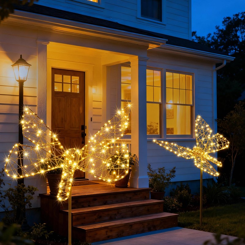 Flacchi Solar Garden Lights Outdoo Waterproofr - Butterfly Decor with