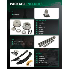 SCITOO Timing Chain Kit suitable for Pontiac Vibe for Toyota Corolla for Toyota Matrix for Toyota for Prius for Toyota for Prius Plug-In for Toyota for Prius V 2009-2015 130700T010 130700T011