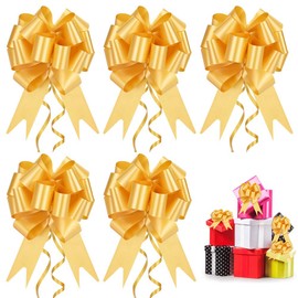 DECARETA Gift Bows,30 Pack Pull Bows for Gift Wrapping,Gold Present Pull Bows,Car Bow Ribbon Loops with Bright Color for Christmas Trees,Wedding,Party,Valentine's Decoration and Birthday Present Ties
