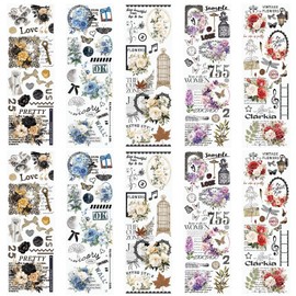 WANDIC 10 Sheets Lace Pattern Rub On Transfer Stickers Furniture Stickers Waterproof Furniture Stickers for DIY Crafts Gift Bouquet Decoration 10x30cm