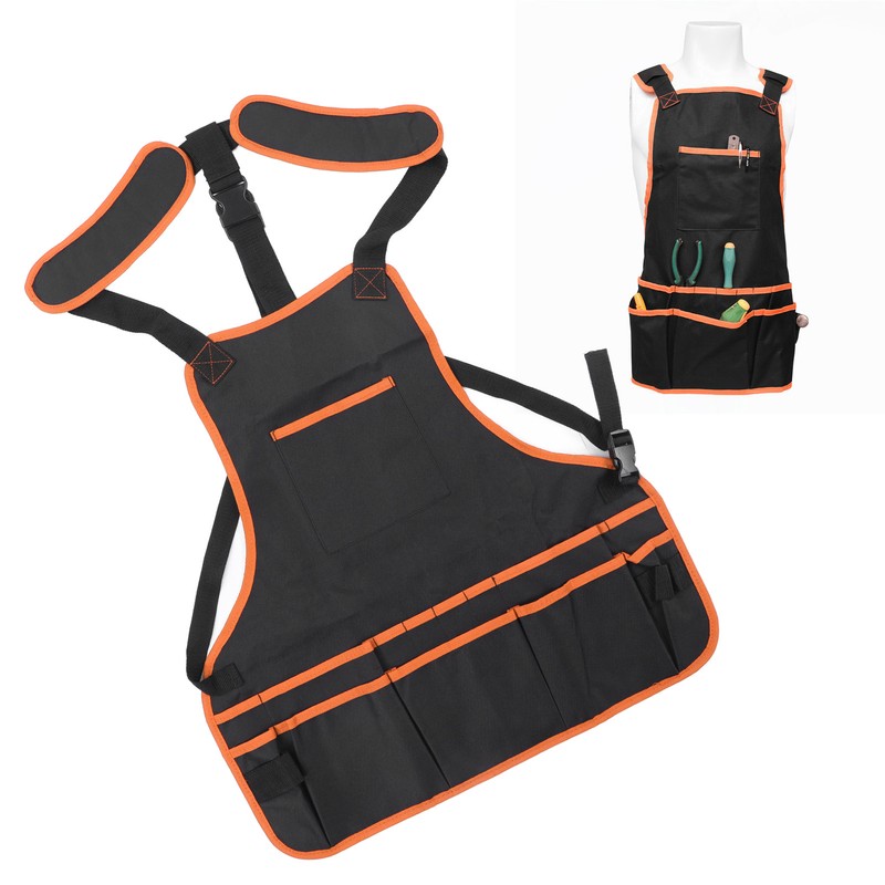 Tool Apron Multiple Pockets Oil Proof Waterproof Oxford Cloth Adjustable