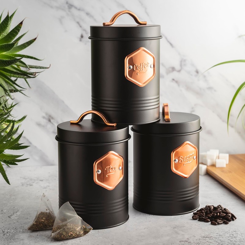 Cooks Professional 3 Piece Storage Canister Set | Labelled Containers