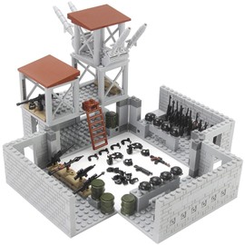Military Base Building Blocks Set Military Scene with Weapons Toy Package 389 Pieces Army Special Forces Outpost Tower Model Equipment Accessories for Children and Adults