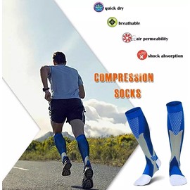 ProudCo - Calcetines de compresión deportivos Unisex - Médicos, correr, caminata, bicicleta - 20-30 mmhg - Reducir fatiga - Venas varicosas - (as1, alpha, s, m, regular, regular, Blanco)
