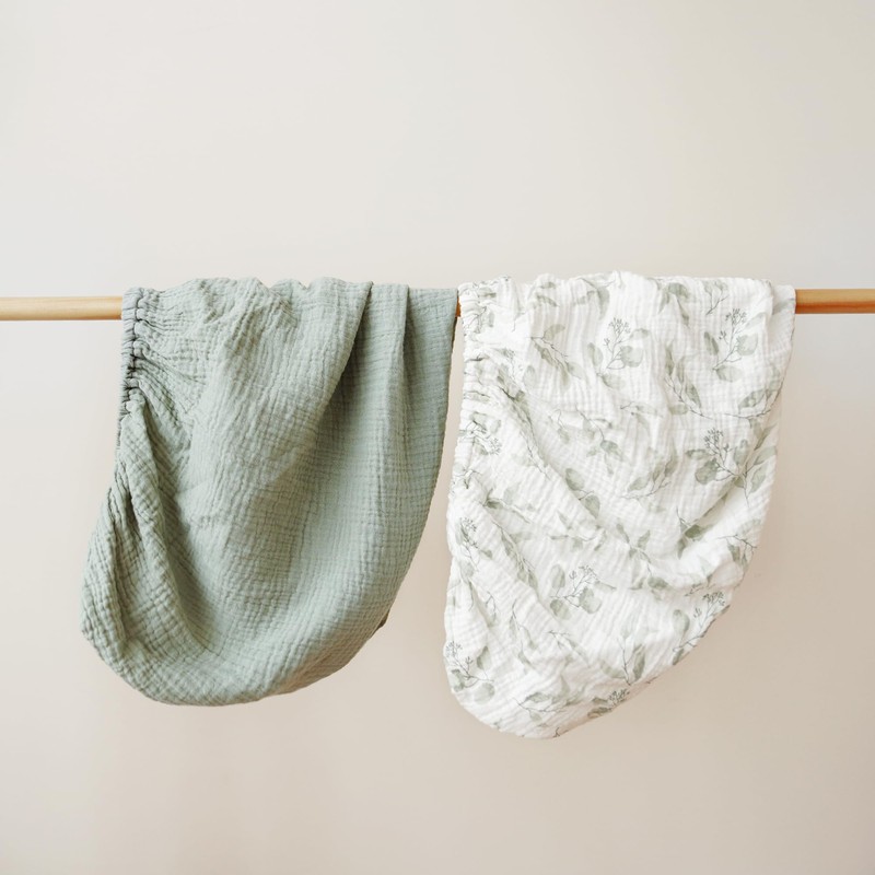 Konssy 2 Pack Muslin Changing Pad Covers for Boys, Ultra