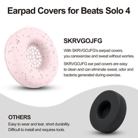 Silicone Case Compatible with Beats Solo 4, Ear Pads Cover Protector Headband Cover, Anti-Scratch, Washable Protective Earpad Covers for Beats Solo 4 - Pink