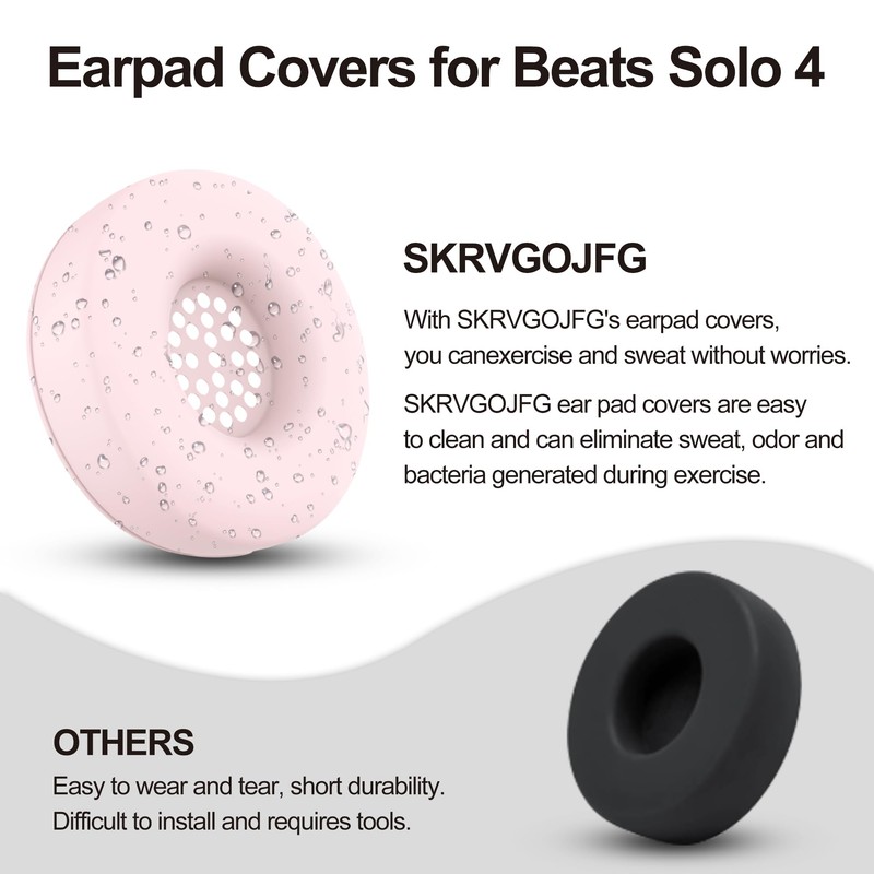 Silicone Case Compatible with Beats Solo 4, Ear Pads Cover