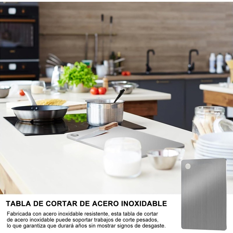 Titanium Cutting Board, Tabla de Cortar de Acero Inoxidable