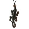 Island Piercings Necklace with Gecko Lizard Made of Wood, Adjustable