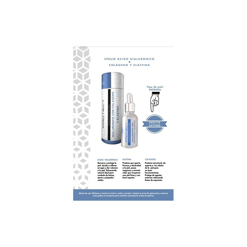 Ácido hialuronico facial nano Colágeno Elastina 30 ml