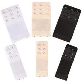Admygo Pack of 6 Bra Extenders, Bra Extender 2 Hooks & Bra Extension 3 Hooks, Comfortable and Stretchy, Bra Extender Soft for Women and Girls (Black, White, Skin Colour)