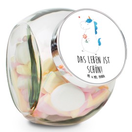 Mr. & Mrs. Panda Bonbonglas Einhorn Spaziergang L 870ml, Premium Glas, 870 ml