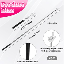 Kamwuld 2Pcs Pointer Finger Stick – Multipurpose Teacher Supplies Pointer Stick, Classroom Pointer and Finger Pointer Stick, Engaging Colors – Classroom Essentials for Effective Presentations（Black）