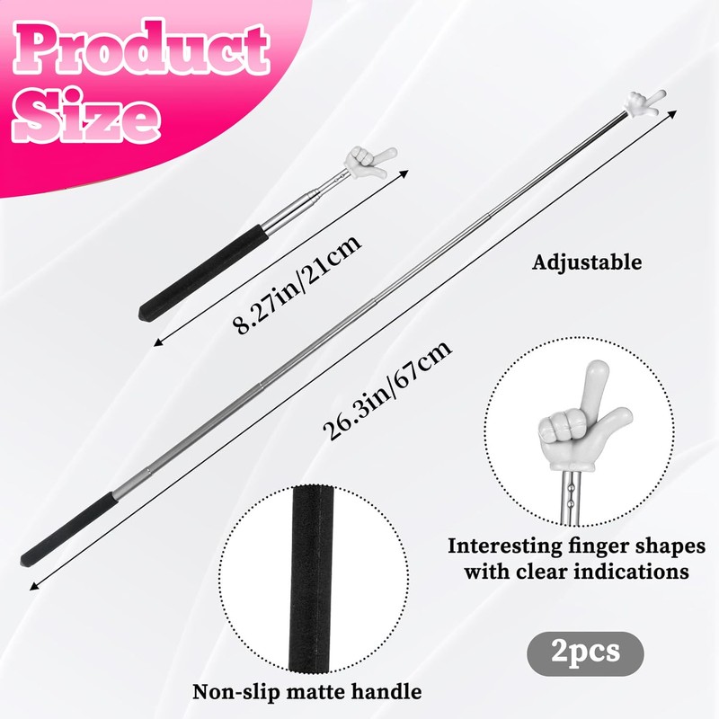 Kamwuld 2Pcs Pointer Finger Stick – Multipurpose Teacher Supplies Pointer