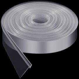 Treela 108 Inch Shower Door Seal Strip Silicone Swing Doors Bathroom Seal Bottom Waterproof Sweep Replacement for Home Bathroom Glass Shower Door(Clear,Incline T Style)