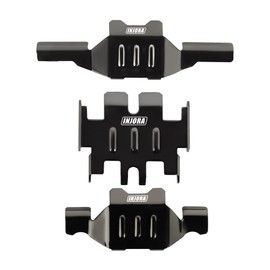 INJORA Skid Plate Chassis Armour Front and Rear Axle Protection Stainless Steel for TRX4M Upgrade 1/18 RC Crawler