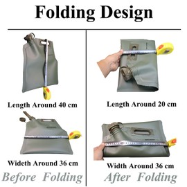 BUENATIENDA 5L Foldable Fuel Container – Compact TPU Jerry Can with 20cm Hose – Portable, Leak-Proof Petrol Diesel Water Bag for Motorcycle, Camping, Emergency Use