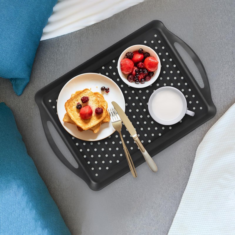 MDLUU Non-Slip Serving Tray with Handles, Food Serving Platter, Set