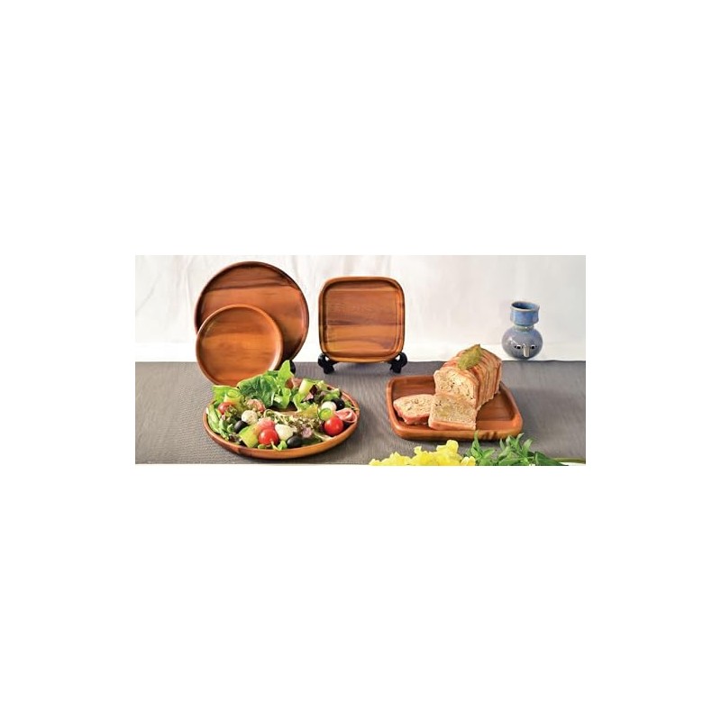 スワンソン商事 木製食器 皿 プレート アカシア 角 S 木製の温かみ 食卓に馴染むおしゃれなデザイン CA-207