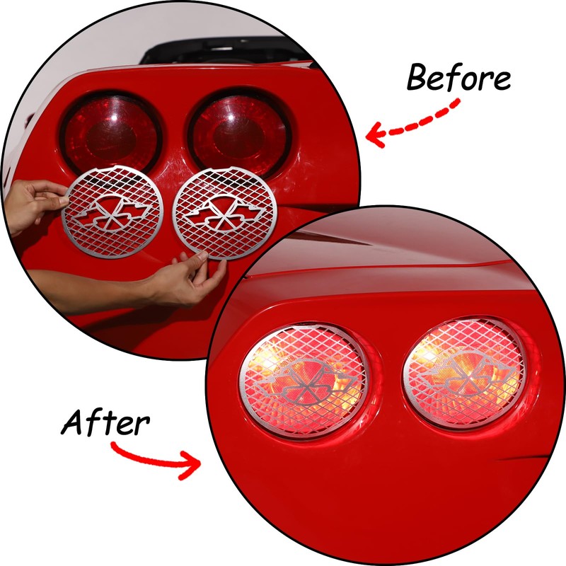 PIUGILH Car Rear Tail Light Cover Trim Fit for Corvette