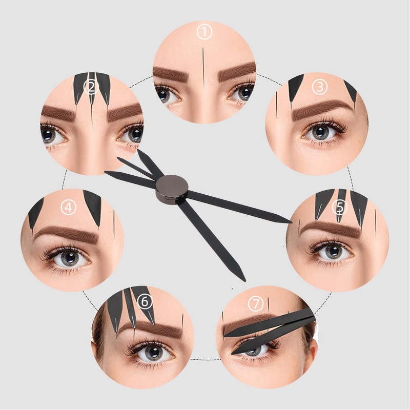 Eyebrow Stencil Ruler Black Stainless Steel Eyebrow Makeup Caliper Ruler