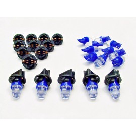 Lumiglow 15 Blue Domes LEDs Lights Bulbs 1/2" Sockets Instrument Panel Dashboard Ford