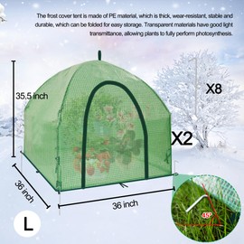 50″*50″*40″ Winter Plant Warm Covers - Raised Bed Cover, Garden Row Accelerator, Warm Tent Freeze Protection Humidity Domes for Germination, Seedling Propagation Protecting Plants from Animals 2PCS